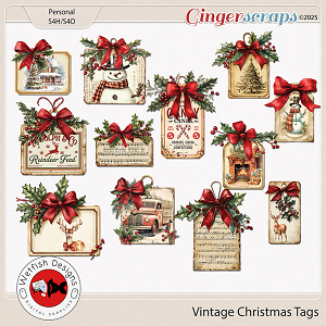 Vintage Christmas Tags by Wetfish Designs 