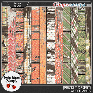 Prickly Desert - WOOD PAPERS by Twin Mom Scraps