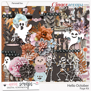 Hello October - Page Kit - by Neia Scraps