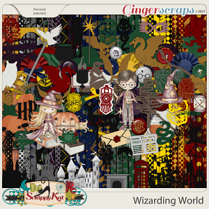 Digital Scrapbooking Kits, Wizarding World Kit-(SNP), Fantasy, Kid Fun,  Seasons - Autumn, Vacations - Travel