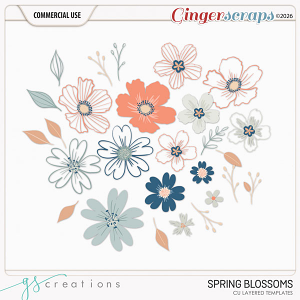 Spring Blossoms Layered Templates (CU) by GS Creations