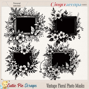 Vintage Floral Photo Masks 01