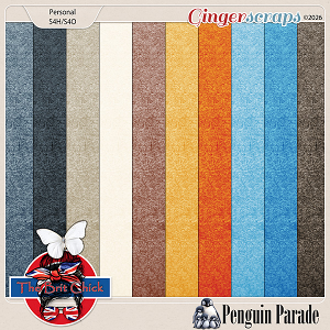 Penguin Parade Solid Papers By The Brit Chick