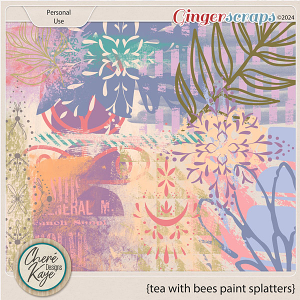 Tea with Bees Paint Splatters by Chere Kaye Designs