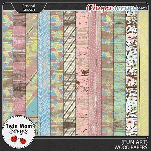 Fun Art - WOOD PAPERS by Twin Mom Scraps