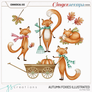 Autumn Foxies Illustrated (CU) by GS Creations