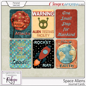 Space Aliens Pocket journal Cards by Scrapbookcrazy Creations