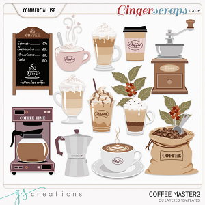 Coffee Masters2 Layered Templates (CU) by GS Creations