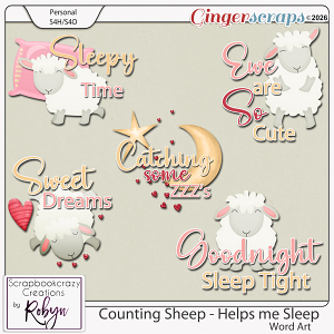 Counting Sheep - Helps me Sleep Word Art by Scrapbookcrazy Creations
