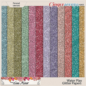 Water Play Glitter Papers from Designs by Lisa Minor