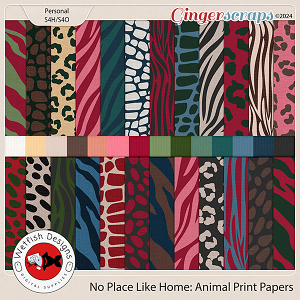 No Place Like Home Animal Print Papers by Wetfish Designs 