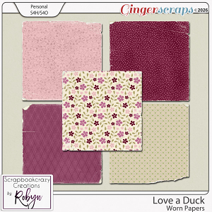 Love a Duck Worn Papers by Scrapbookcrazy Creations