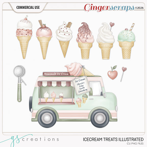 Ice Cream Treats Illustrated (CU) by GS Creations