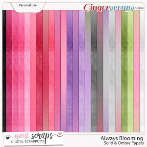 Always Blooming - Solid & Ombre Papers - by Neia Scraps