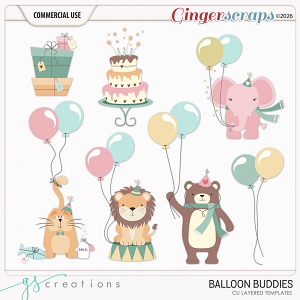 Balloon Buddies CU layered Templates (CU) by GS Creations