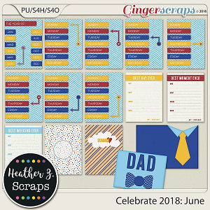 Celebrate 2018: June JOURNAL CARDS by Heather Z Scraps