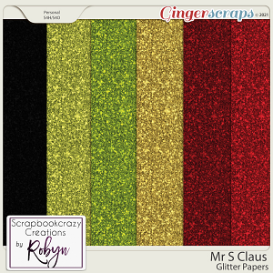 Mr S Claus Glitter papers by Scrapbookcrazy Creations