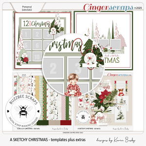 Buzzbee Scraps: A Sketchy Christmas Templates Plus Extras