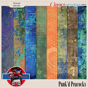 Punk'd Peacocks Artsy Papers By The Brit Chick