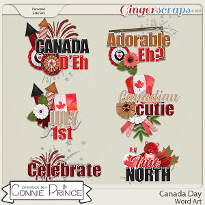 Canada Day  - Word Art Pack by Connie Prince