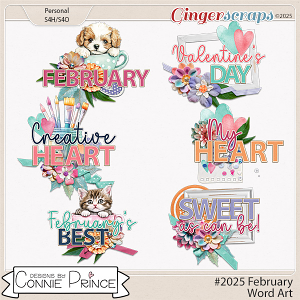 #2025 February - Word Art Pack by Connie Prince