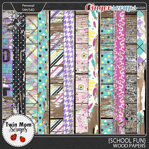 School Fun - WOOD PAPERS by Twin Mom Scraps