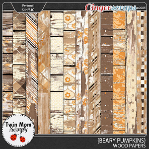 Beary Pumpkins - WOOD PAPERS by Twin Mom Scraps