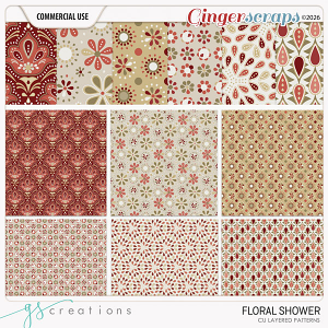 Floral Shower Layered Patterns (CU) by GS Creations