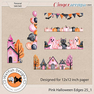 Pink Halloween Edges 1 by Wetfish Designs