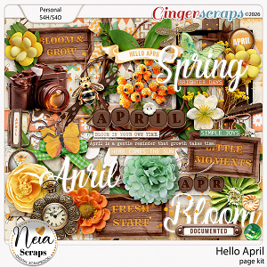 Hello April - Page Kit - by Neia Scraps