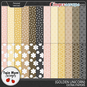 Golden Unicorn - EXTRA PAPERS by Twin Mom Scraps