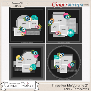 Three For Me Volume 21 - 12x12 Temps (CU Ok) by Connie Prince