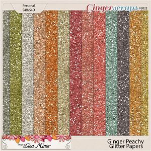 Ginger Peachy Glitter Papers from Designs by Lisa Minor