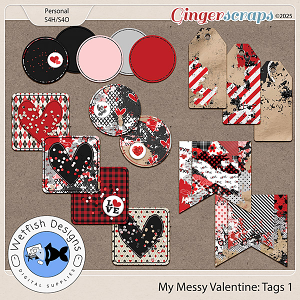 My Messy Valentine Tags by Wetfish Designs