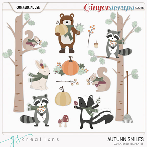 Autumn Smiles Layered Templates (CU) by GS Creations