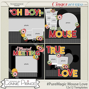 PureMagic: Mouse Love - 12x12 Templates (CU Ok) by Connie Prince