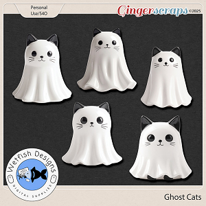 Halloween Ghost Cats by Wetfish Designs 