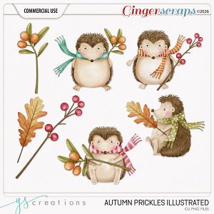 Autumn Prickles Illustrations (CU) by GS Creations