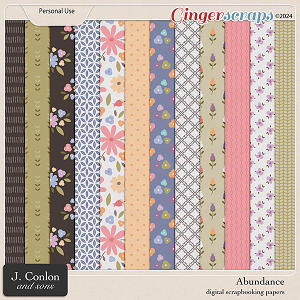 Abundance Patterned Papers by J. Conlon and Sons