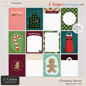 Christmas Aprons Pocket Cards by J. Conlon and Sons