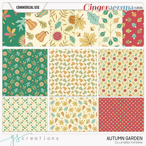 Autumn Garden Layered Patterns (CU) by GS Creations