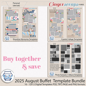 2025 August Buffet Template Bundle by Miss Fish