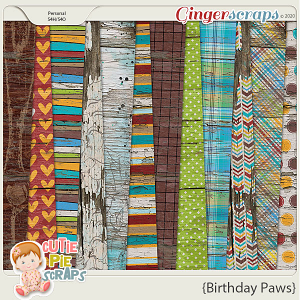 Birthday Paws Wood Papers 