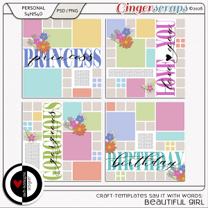 Craft-Templates Say It With Words: Beautiful Girl