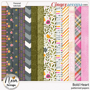 Bold Heart - Patterned Papers - by Neia Scraps