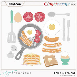Early Breakfast Layered Templates (CU) by GS Creations