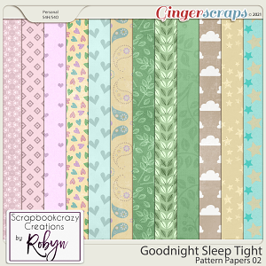 Goodnight Sleep Tight Pattern Papers 02 by Scrapbookcrazy Creations