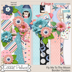 Fly Me To The Moon - Border Clusters by Connie Prince