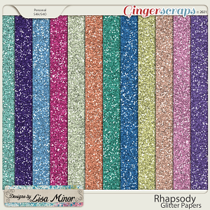 Rhapsody Glitter Papers from Designs by Lisa Minor