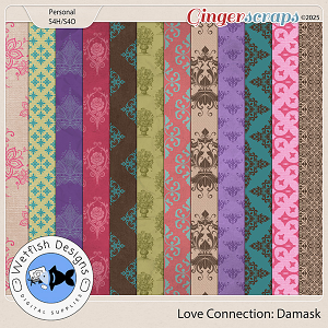 Love Connection Damask Papers: February 2025 Buffet by Wetfish Designs